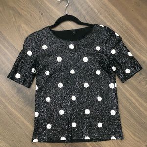 Jcrew sequin polka dot top